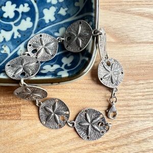 EJI 925 Sterling Silver sand dollar bracelet Beachy jewelry